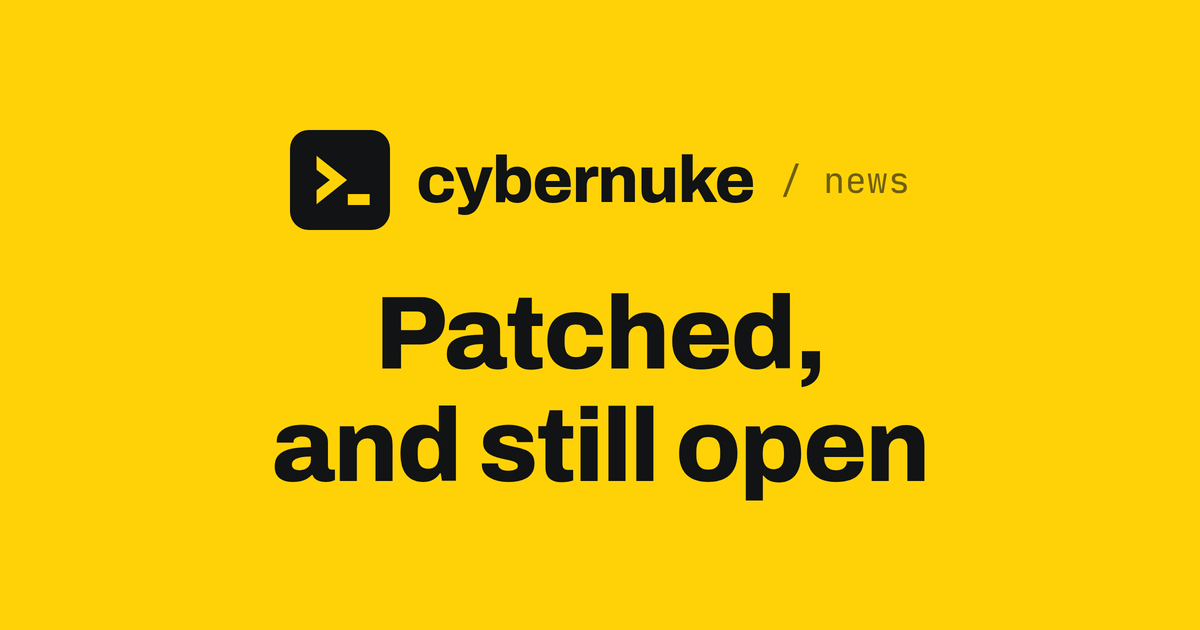 Patched, and still open